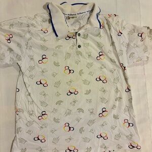 White Polo Shirt with Disneyworld Mickey Mouse print
